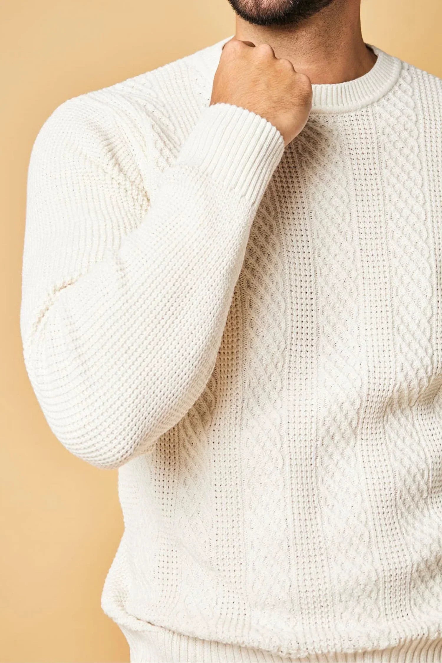 Suéter Cajicá en algodón regenerado trenzado perlado – Hombre